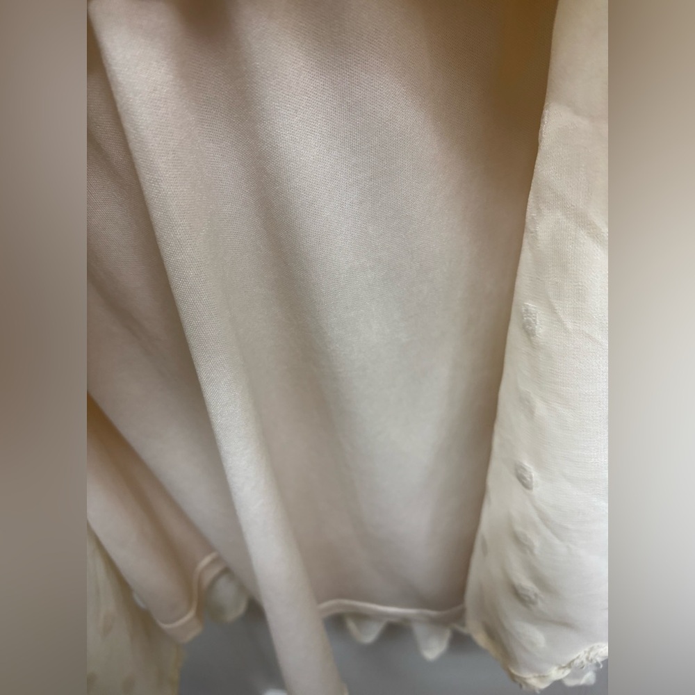 Entro Bohemian Cream Dress Puff Sleeve Cute Size S - Picture 3 of 6